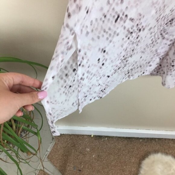 [Ellen Tracy] XS NEW Sheer Printed Button Down Top - Picture 4 of 8